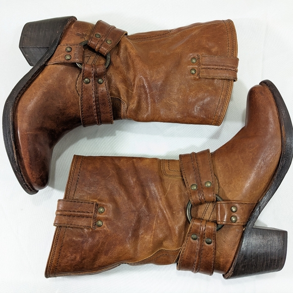 FRYE Carmen Harness Short Whiskey Ladies Boots size 6 - Picture 3 of 14